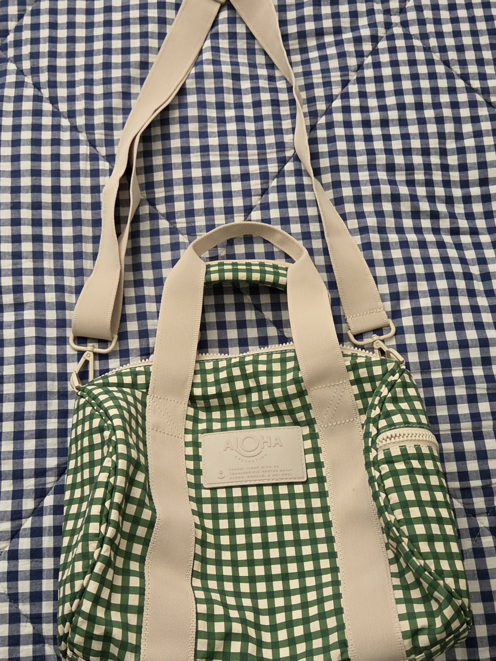 ALOHA Collection Plaid Small Duffle Bag